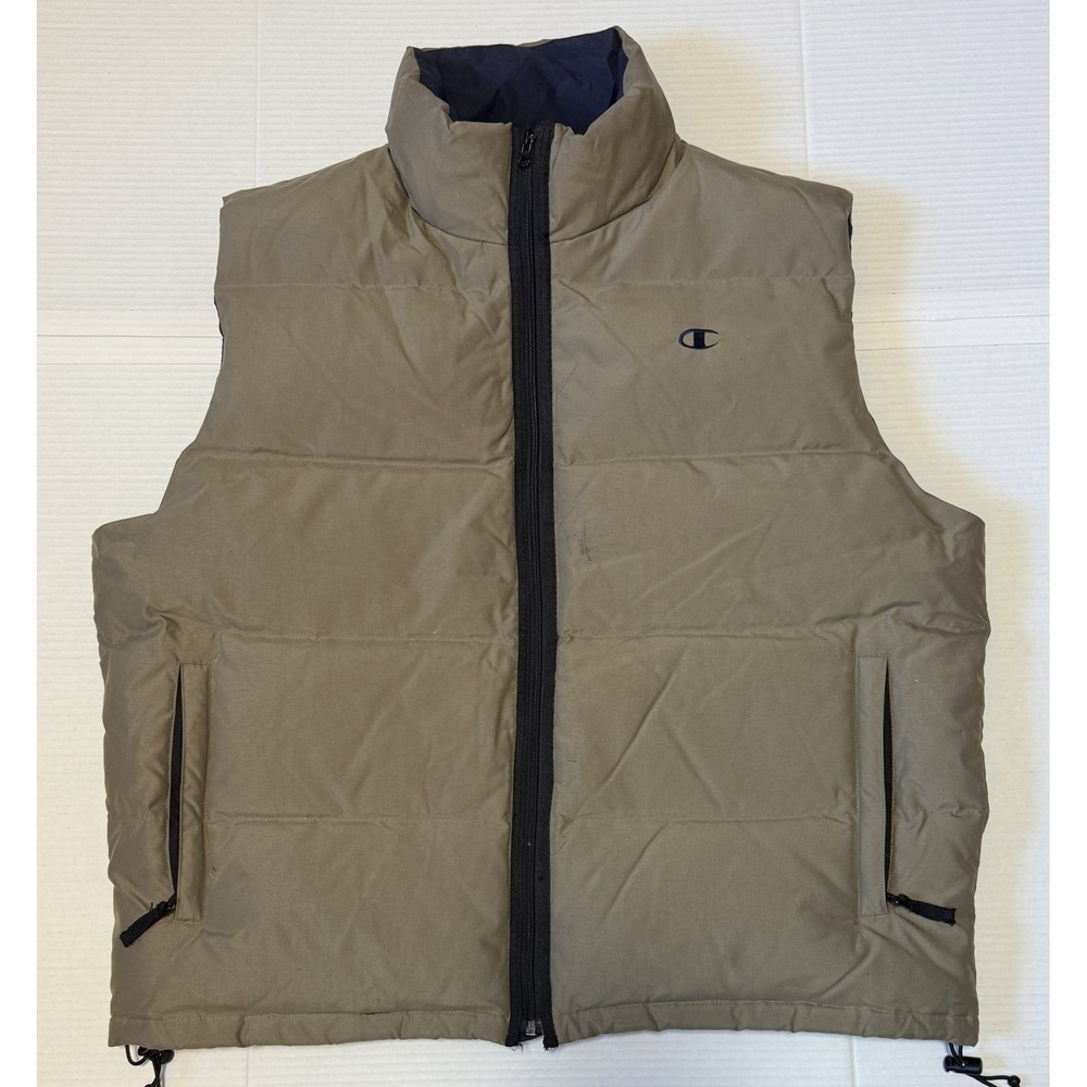 CHAMPION - Men's Vintage Beige Down Puffer Vest - Size XXL - 2X-Large‎